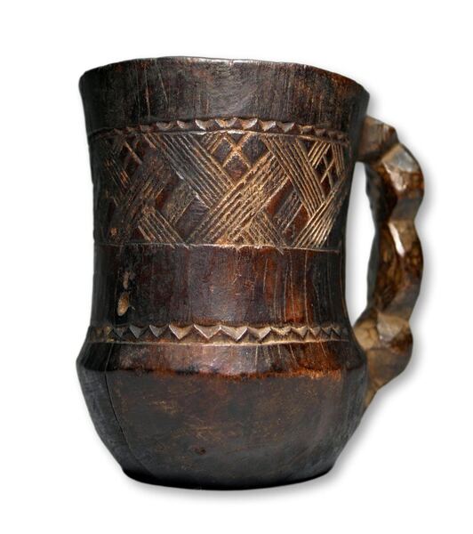 Kuba Carved Wood Palm Wine Cup