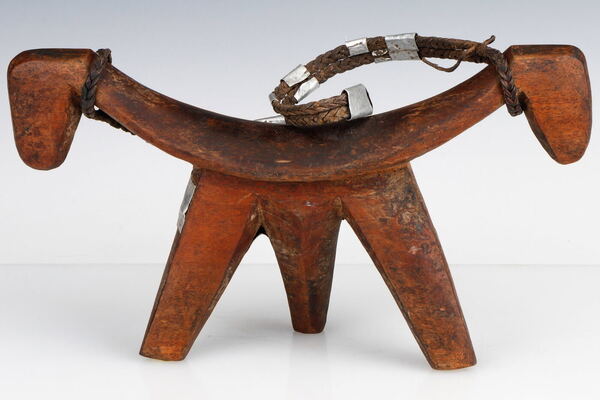 Dinka Carved Wood Headrest