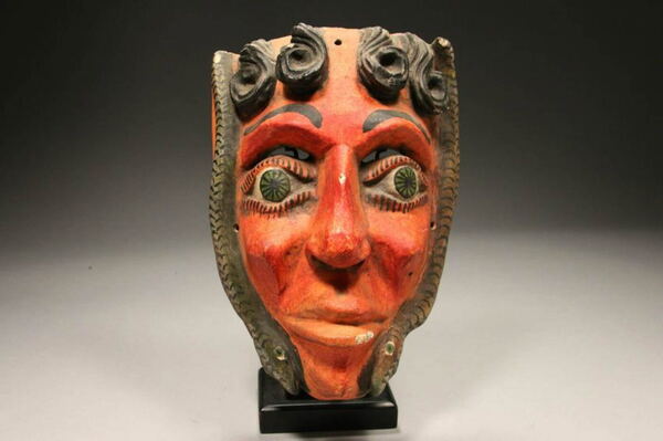 Mexican Painted Wood Mask