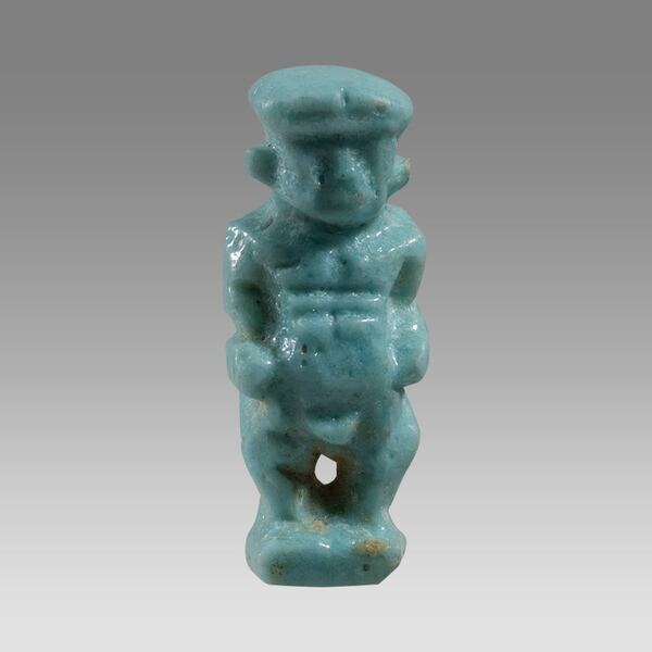 Egyptian Faience Amulet of Pataikos