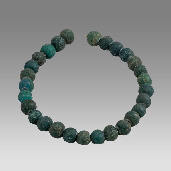 Indonesian Green Glass Bead Necklace