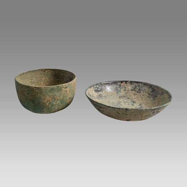 Two Luristan and Sasanian Bronze Bowls