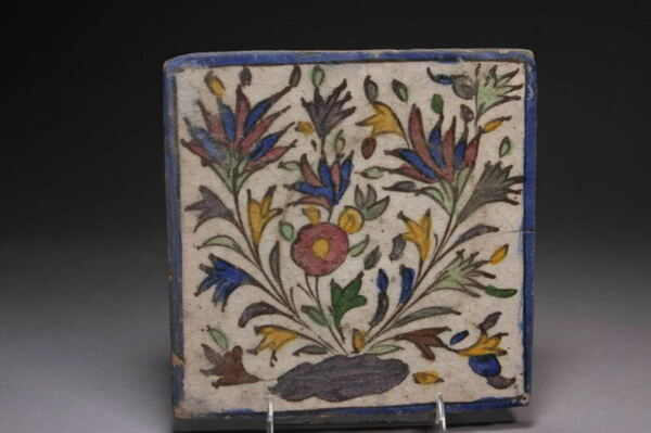 Persian Qajar-Style Ceramic Tile