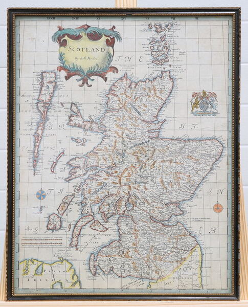 Hand-Coloured Engraved Map of Scotland by Robert Morden