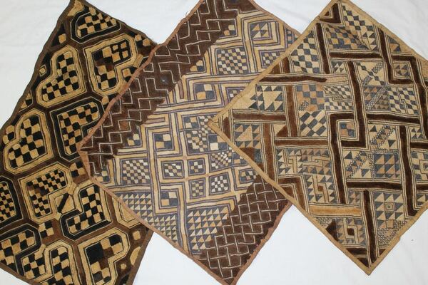 Three Kuba Shoowa Cloths