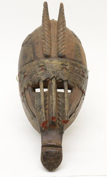 Carved Wood and Metal Mask