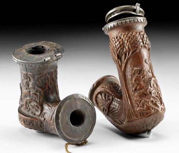 19th C. German / Austrian Wood Pipe Bowls (pr)