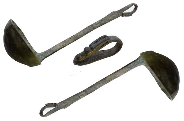 Roman Bronze Ladle with Wolf's Head Hook