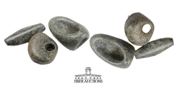 Three Near East Steatite Spindle Whorls