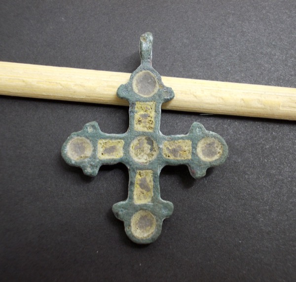 Enamelled Bronze Cross Pendant