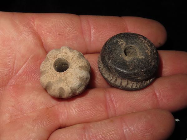 2 Pre-Columbian Pottery Beads