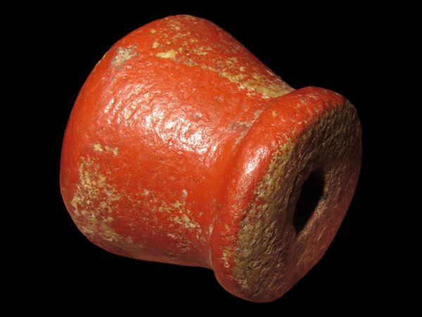 1" Pre Columbian Pottery Bead, South America