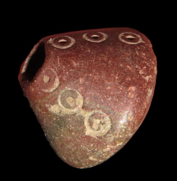 5/8" Pre-Colombian Pottery Whorl Bead, found in Guatemala, South America