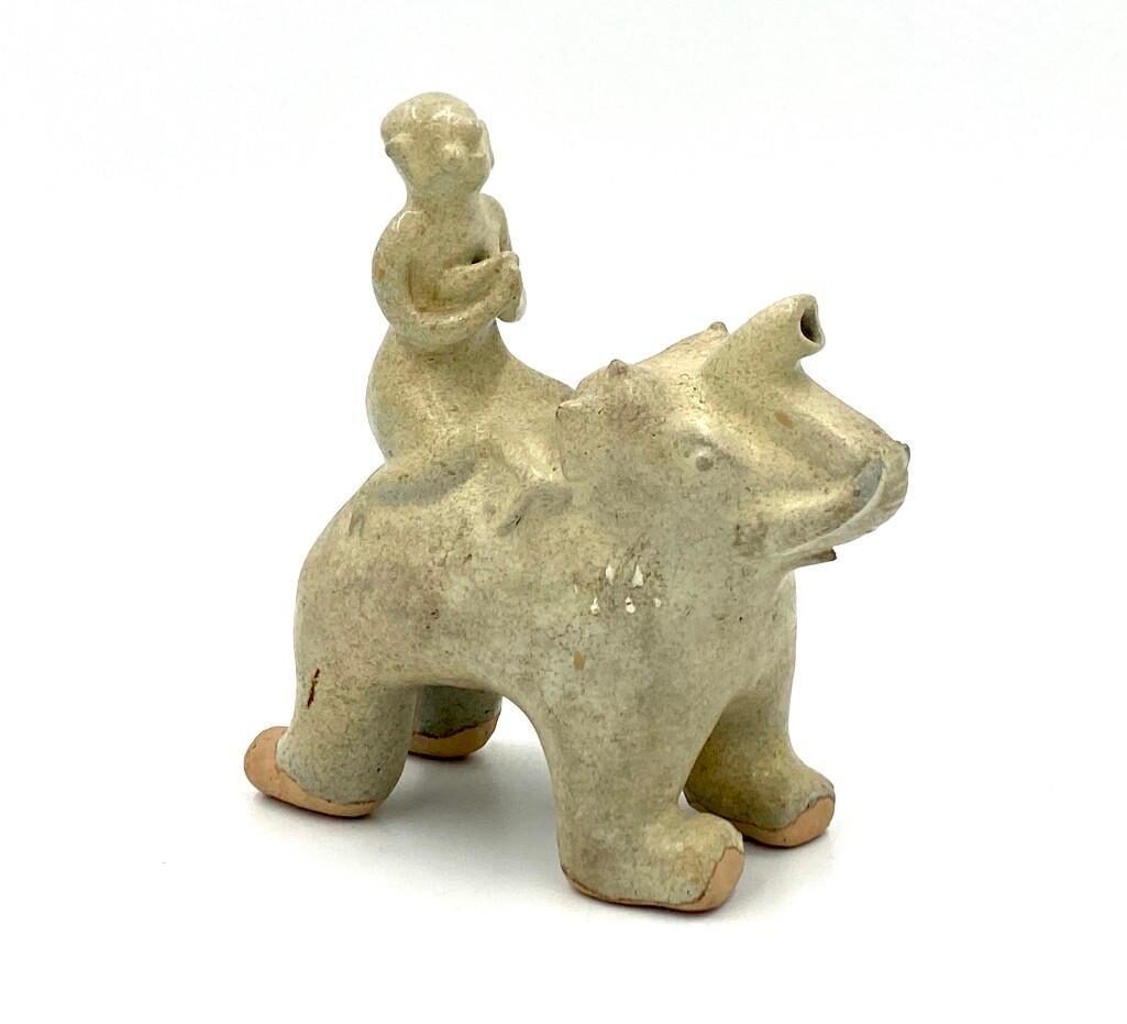 Sawankhalok Glazed Elephant and Rider