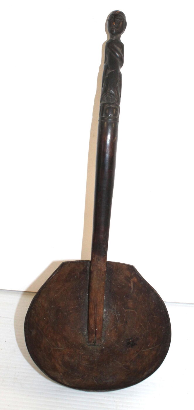 African Figural Carved Ladle