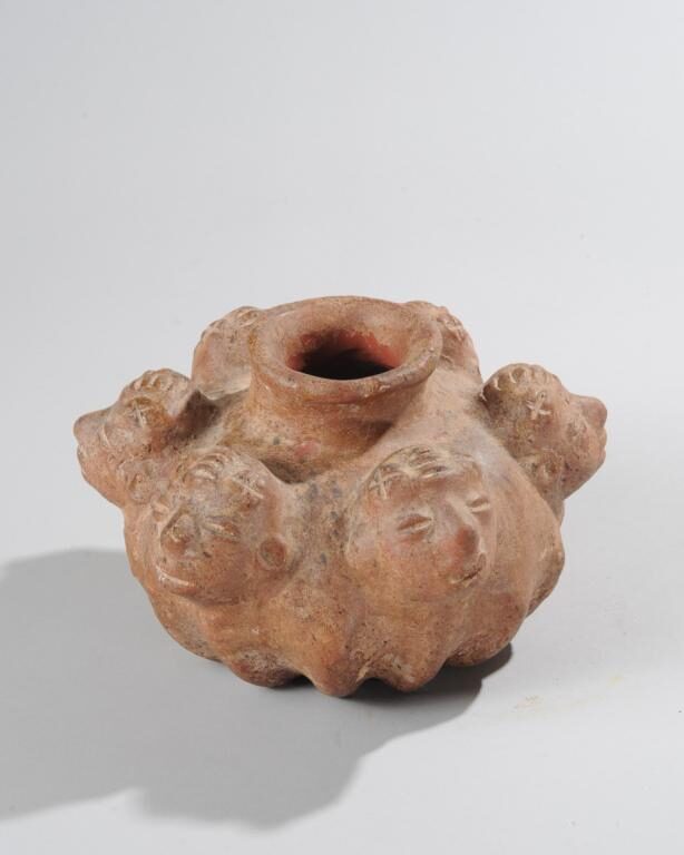 Terracotta Pot with Six Faces