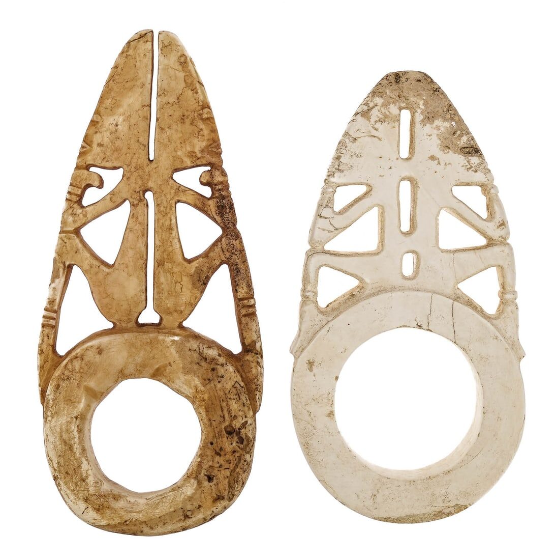 Two Solomon Islands Barava Shell Plaques