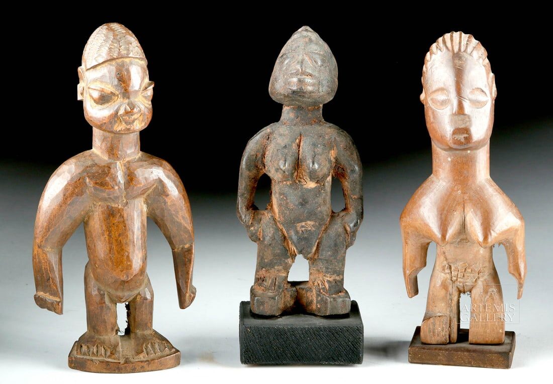 Three West African Carved Wood Figures