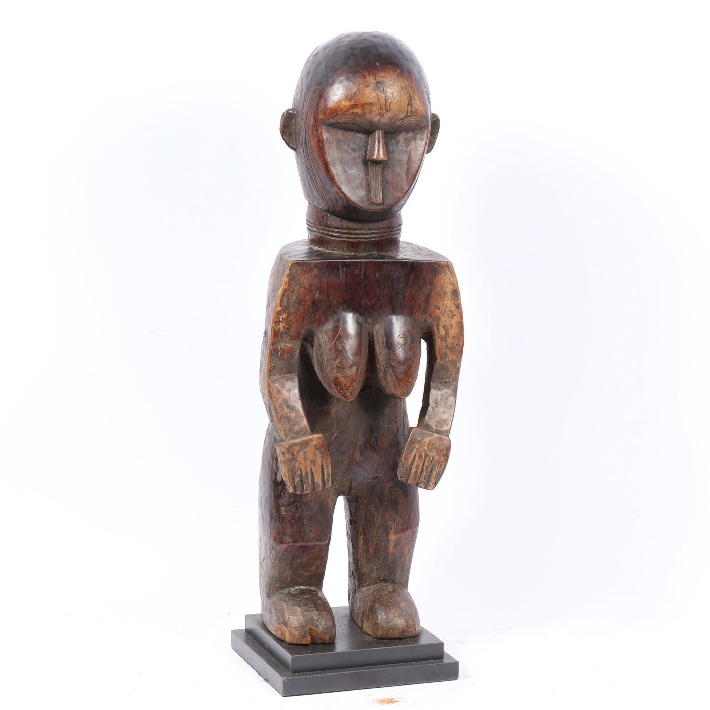 African Carved Wood Female Figure