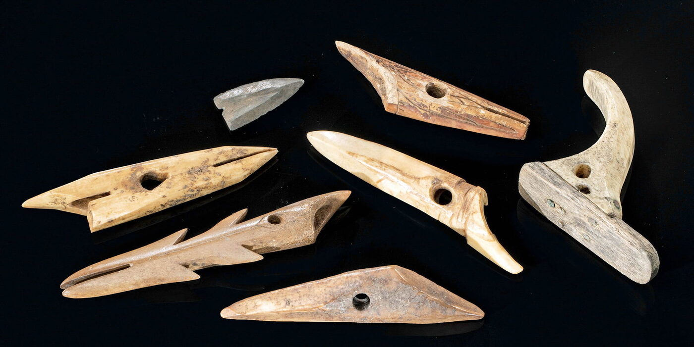 Inuit Bone and Ivory Harpoon Tips and Tools