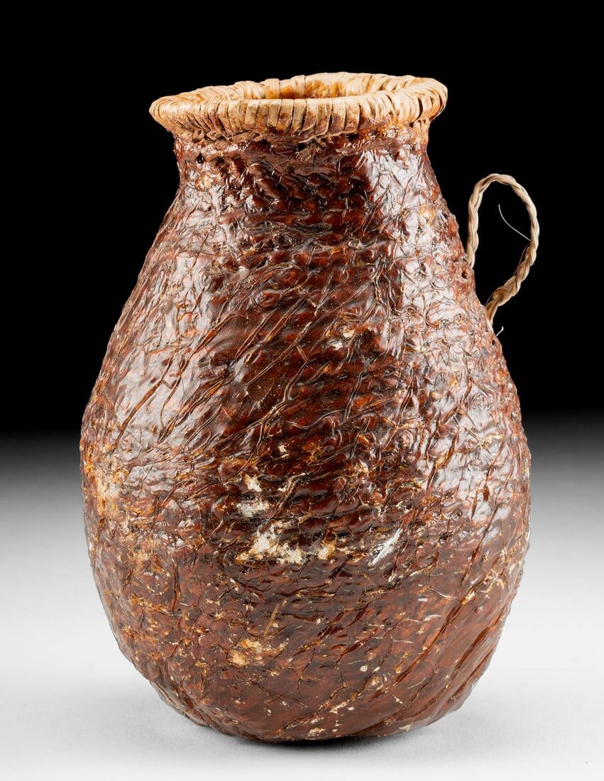 Apache Pitch-Coated Wicker Water Basket