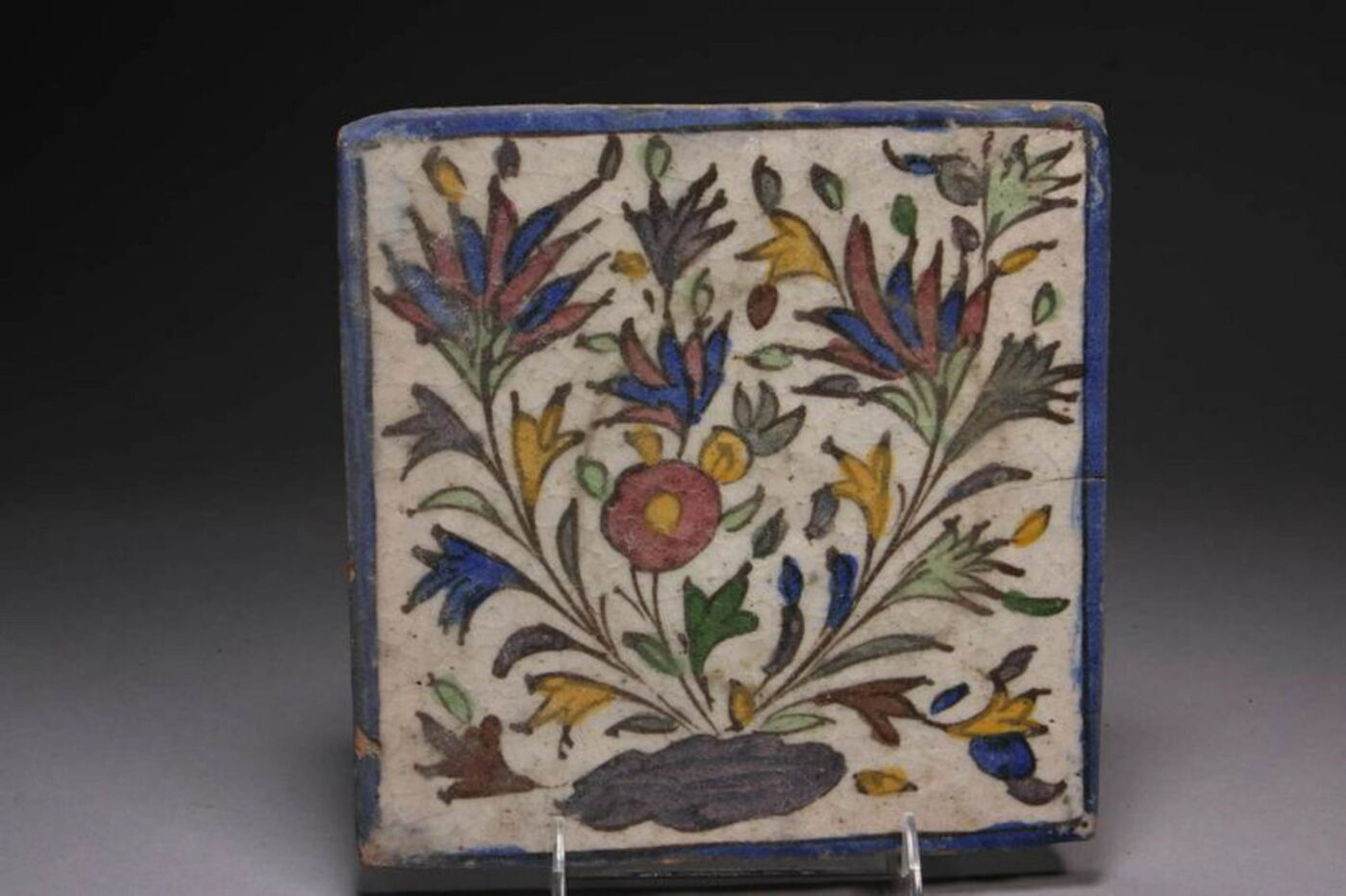 Persian Qajar-Style Ceramic Tile