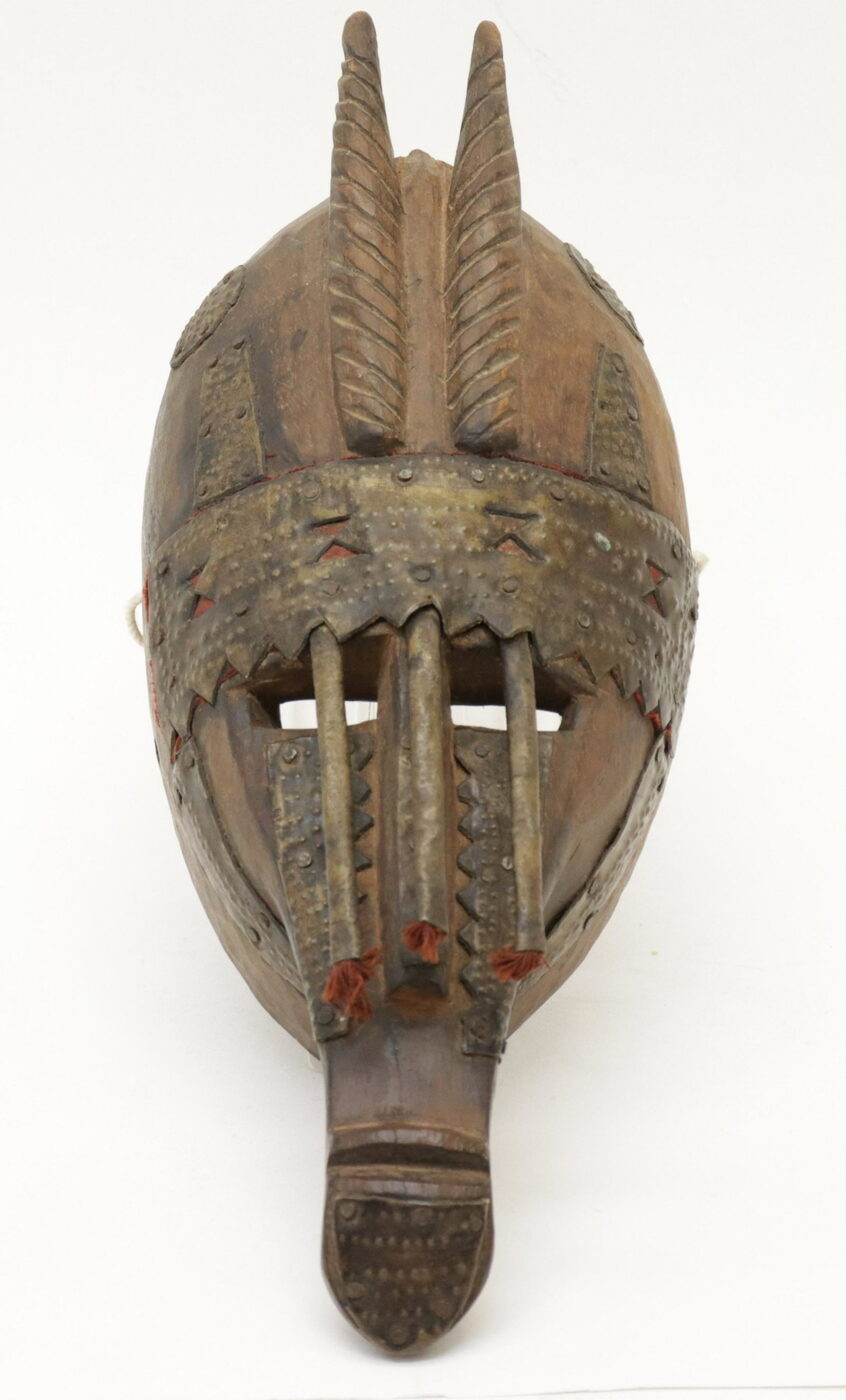 Carved Wood and Metal Mask