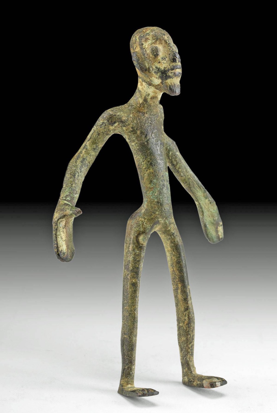 19th C. African Mali Bronze Standing Male Figure