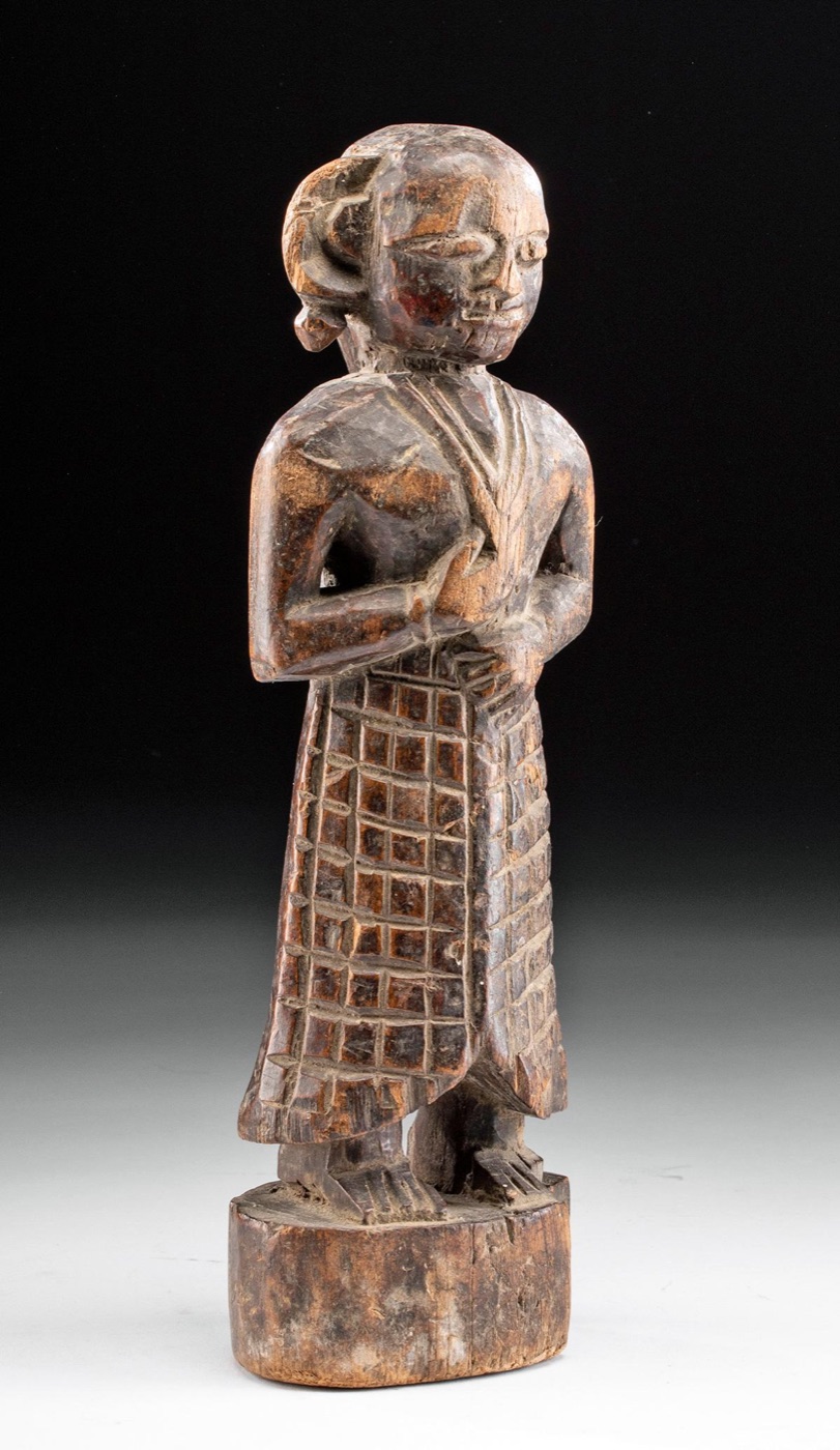 Early 20th C. Indian Wood Carving of A Woman