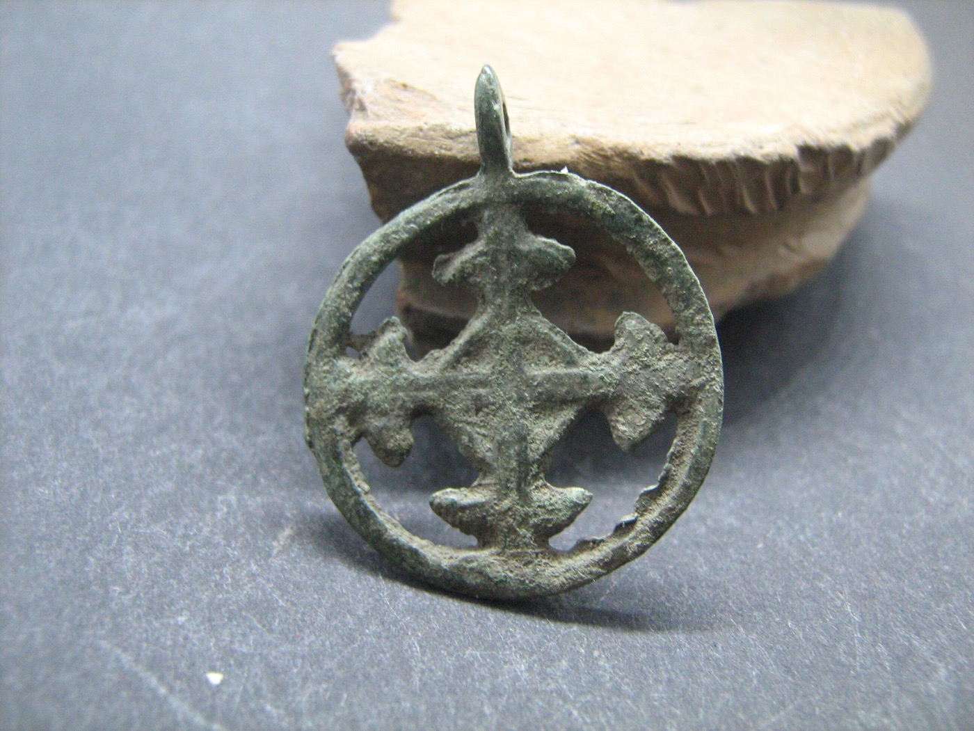 Bronze "Cross in Circle" Pendant